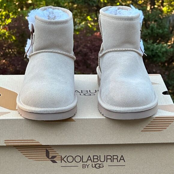 NIB Koolaburra by UGG Womens Shearling Bow Ankle Bootie - Womens 6 | Youth 4.5Y - Picture 4 of 8